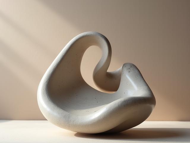 Sculpture abstraite en argile polie