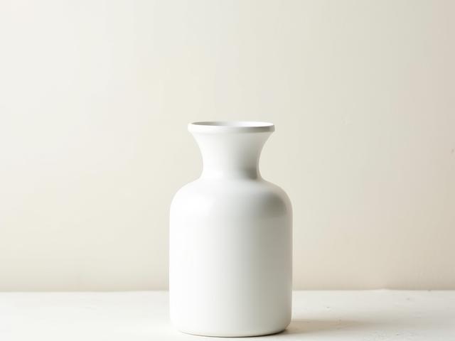 Vase minimaliste en céramique blanche mate