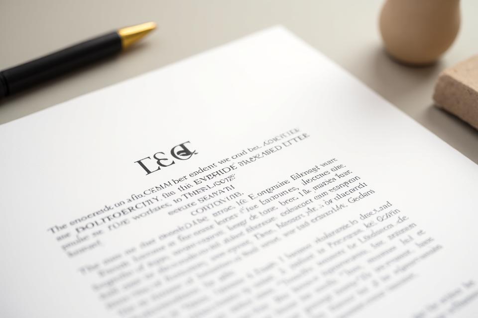 Un document légal stylisé ouvert, symbolisant la protection des données et la transparence.